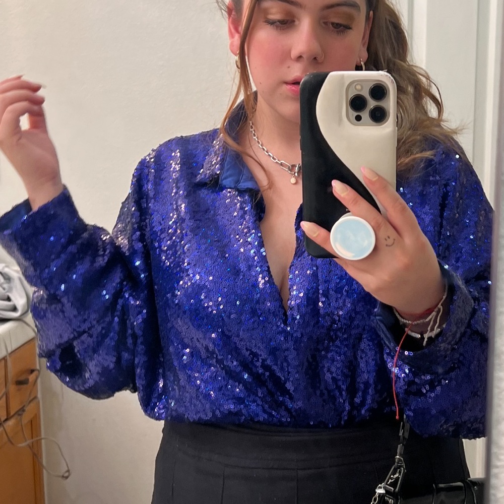 SLA the label blue shirt